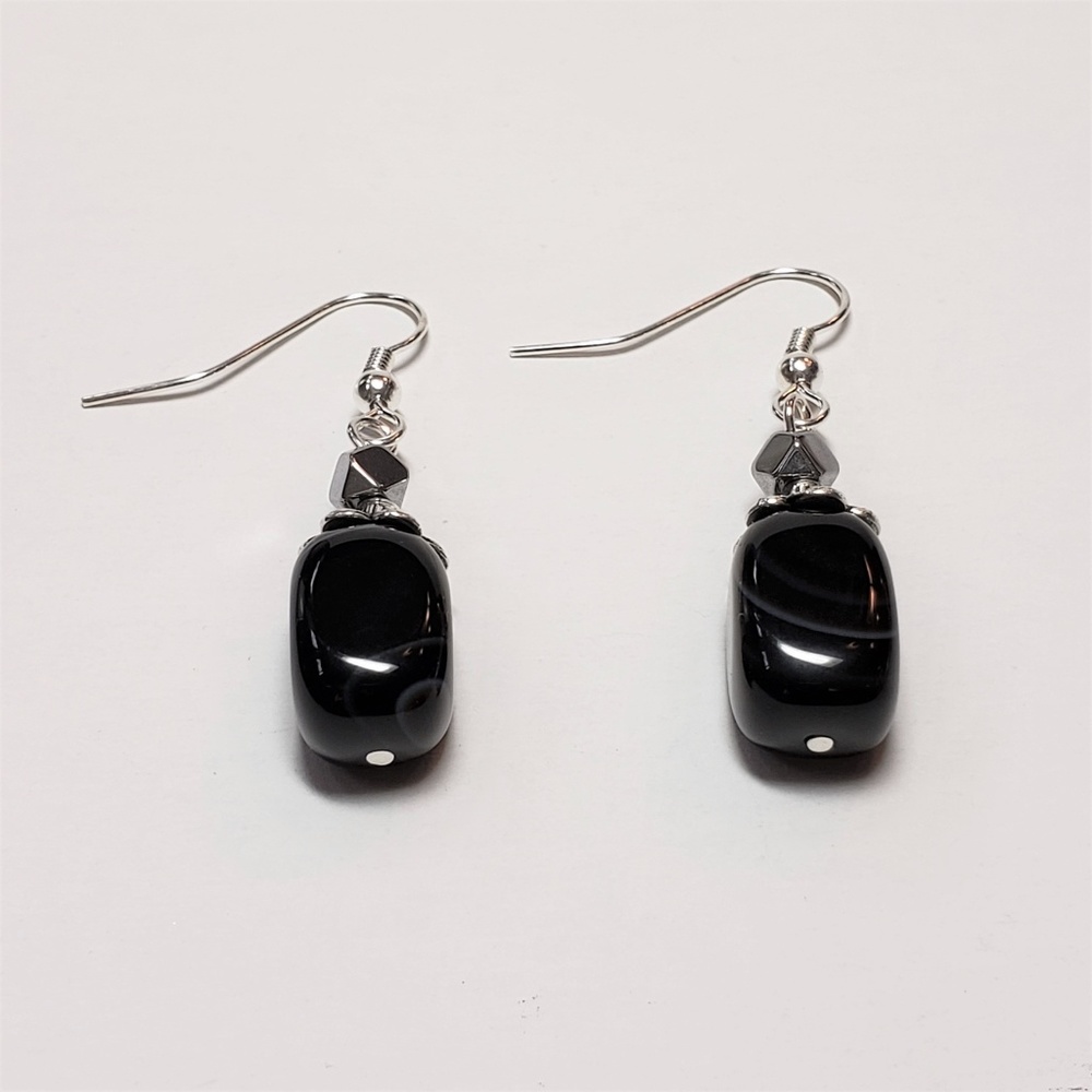 3/$15 Black Onyx and Hematite Earrings - Picture 2 of 6